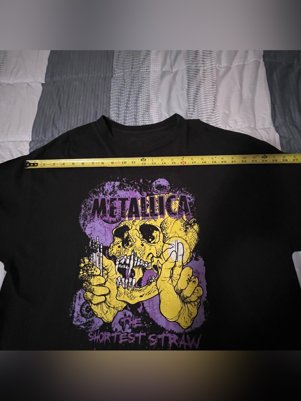 Metallica Shirt The Shortest Straw Mens Black 2XL XXL Skull Metal Rock Music - Picture 5 of 9